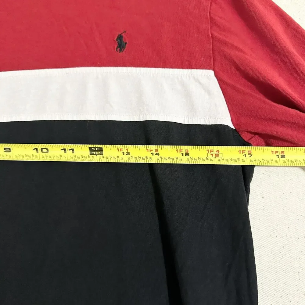 Polo Ralph Lauren T-Shirt Boys Youth Size (14-16) Long Sleeve Red/Black/White